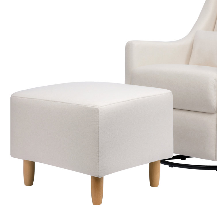 Babyletto toco swivel glider and ottoman white linen online